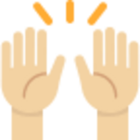 Person raising both hands in celebration (medium light skin tone).png