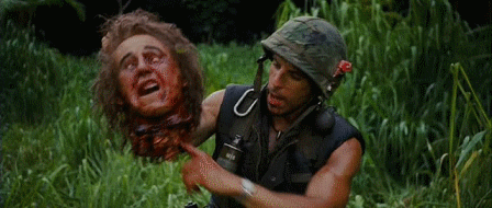 Image result for tropic thunder severed head gif