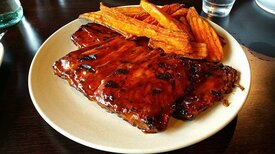 Image result for ribs sweet potato fries.jpg