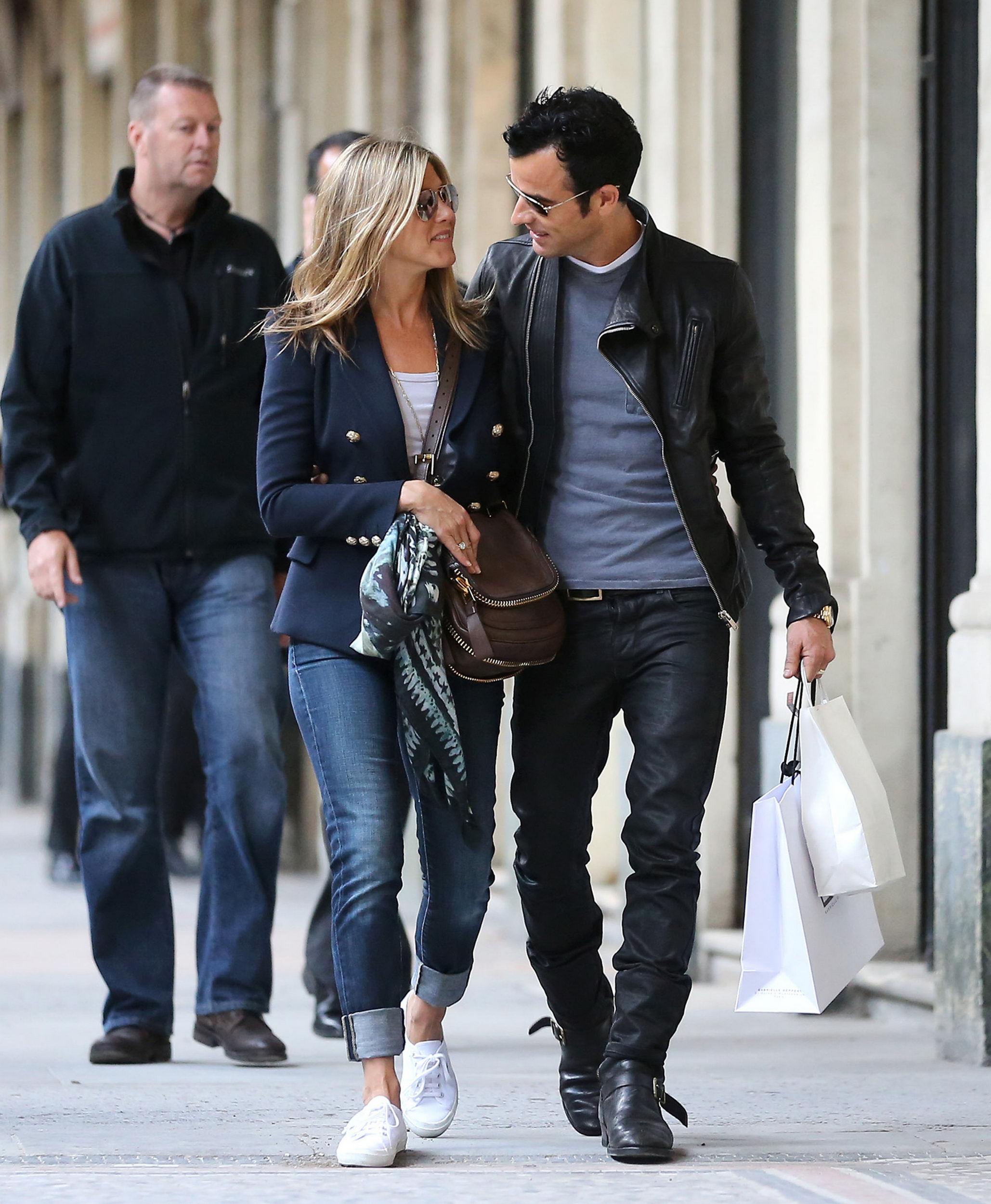 Jennifer Aniston and Justin Theroux are seen O&A @ Paris - 11/06/12. 