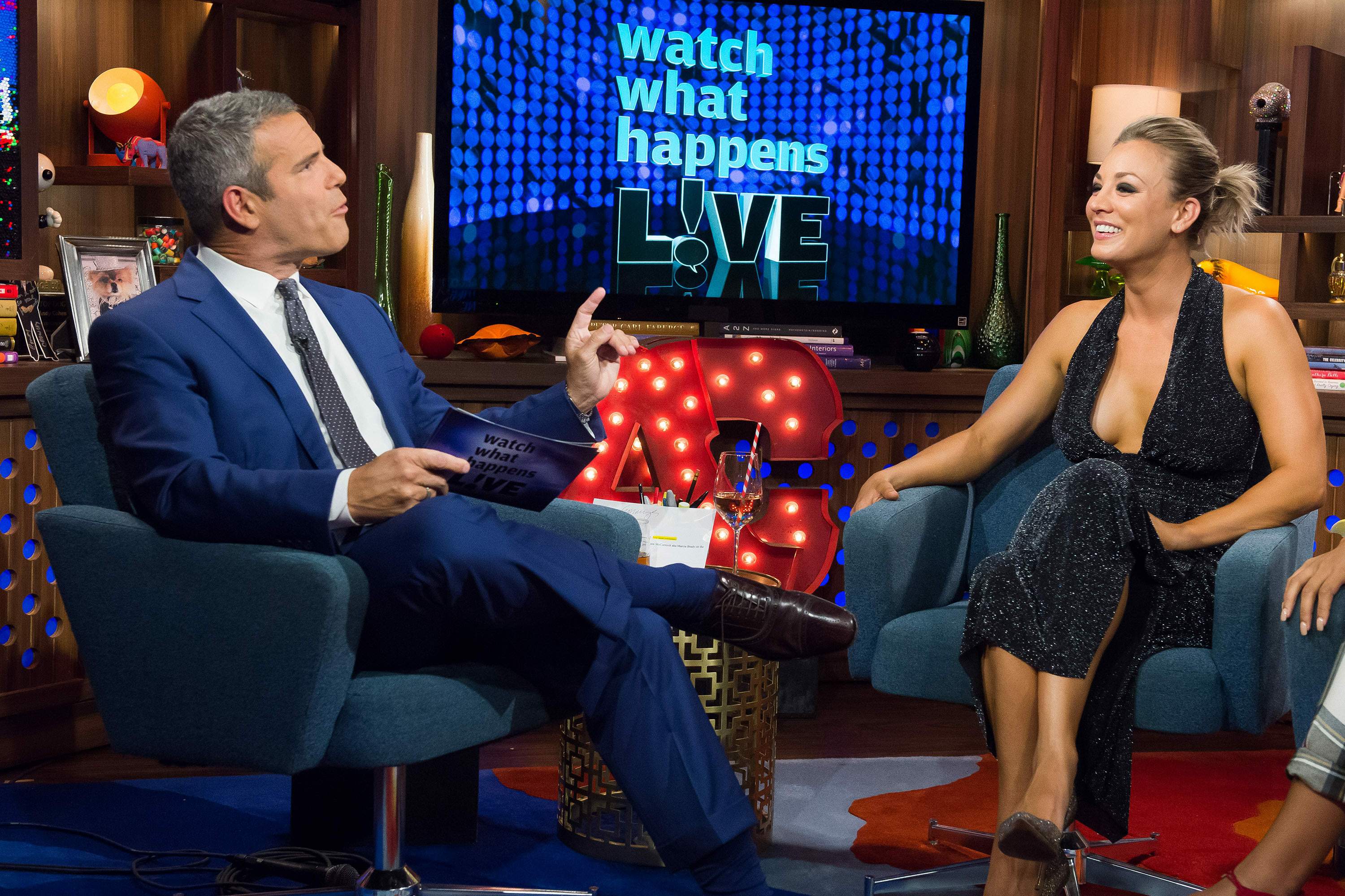 Watch what happens. Kaley Cuoco watch what happens Live. Kaley Cuoco watch what happens Live with Andy Cohen.