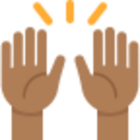 Person raising both hands in celebration (medium dark skin tone).png