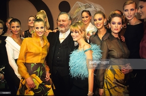 Gianfranco Ferre and Models Wearing Christian Dior Ready to wear March 1996 Collection.jpg