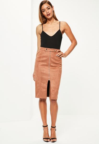 petite-brown-faux-suede-zip-front-midi-skirt.jpg