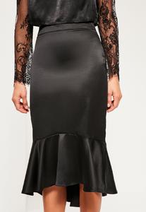 black-satin-frill-dip-hem-midi-skirt 3.jpg