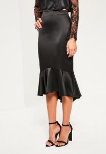 black-satin-frill-dip-hem-midi-skirt 2.jpg