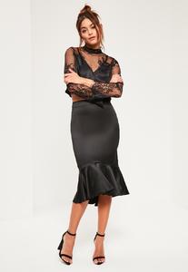 black-satin-frill-dip-hem-midi-skirt 1.jpg