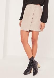 nude-faux-suede-asymmetric-wrap-mini-skirt 3.jpg