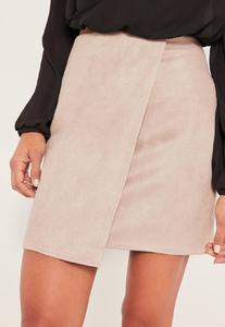 nude-faux-suede-asymmetric-wrap-mini-skirt 2.jpg