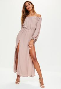 pink-bardot-balloon-sleeve-split-maxi-dress 1.jpg