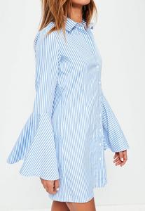 blue-stripe-flare-sleeve-shirt-dress 2.jpg