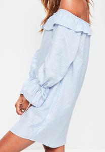 blue-stripe-bardot-tie-cuff-button-dress 2.jpg