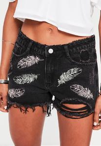black-anarchy-mid-rise-embroidered-feather-shorts 2.jpg