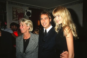 Gilles Dufour and Claudia Schiffer attend a party at Les Bains Douches in the 1990s in Paris, France..jpg