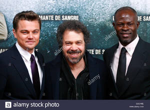 director-edward-zwick-c-and-actors-leonardo-dicaprio-of-the-us-l-and-GXJH9E.jpg