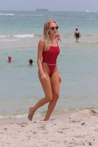 shea-marie-in-a-red-one-piece-swimsuit-at-the-beach-in-miami-07-26-2017-12.jpg