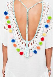 white-short-sleeve-pom-pom-beach-dress 2.jpg