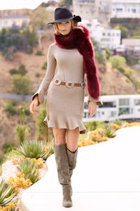 Website - www.bostonproper.com - Ruffle Long Sleeve Sweater-Dress 06 - Faux-Fur Scarf.jpg