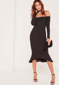 black-bardot-fishtail-hem-dress 3.jpg