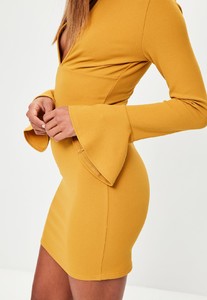 yellow-plunge-frill-crepe-bodycon-dress 2.jpg