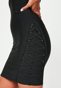 black-v-neck-mesh-bandage-dress 2.jpg