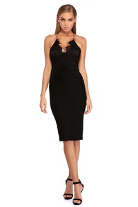 Website - www.windsorstore.com - Black Eyelash Lace Midi Dress 01.JPG