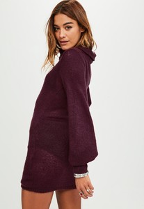 burgundy-balloon-sleeve-roll-neck-sweater-dress 3.jpg