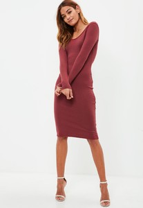 burgundy-long-sleeved-midi-dress 1.jpg