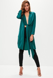 green-hammered-satin-twist-front-longline-shirt 1.jpg