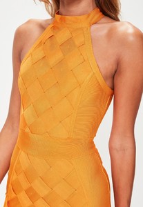 orange-high-neck-sleeveless-weave-bodycon-dress 2.jpg