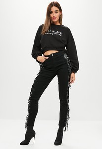 black-slogan-ruched-sleeve-sweatshirt.jpg 1.jpg