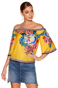 Floral Border Print Off-The-Shoulder Top 01.jpg