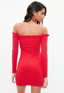 red-frill-ribbed-bardot-dress (2).jpg