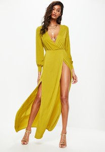 yellow-long-sleeve-plunge-wrap-front-split-maxi-dress (2).jpg