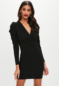 black-puffed-sleeve-wrap-bodycon-dress.jpg