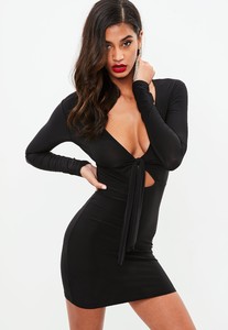 black-slinky-tie-front-cut-out-bodycon-dress.jpg