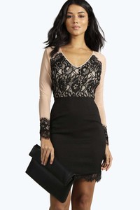 womens-mesh-clothing-in-ione-boutique-eyelash-lace-insert-bodycon-color-blackcoral-new-45YN.jpg