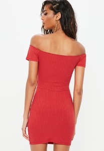 red-ribbed-bardot-ruched-front-bodycon-dress (3).jpg