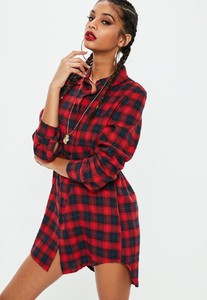 red-vintage-checked-long-sleeve-shirt-dress.jpg