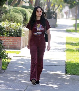 jessica-gomes-in-maroon-corduroy-pants-and-t-shirt-beverly-hills-03-29-2018-1.jpg