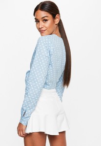 petite-light-blue-polka-dot-knot-front-denim-blouse.jpg 3.jpg