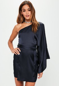 blue-silky-one-shoulder-sleeve-shift-dress.jpg