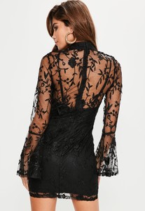 missguided-designer-black-Lace-High-Neck-Flute-Sleeve-Mini-Dress-Black (2).jpeg