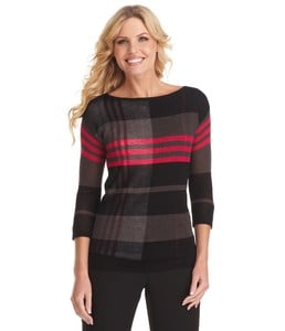 AK Anne Klein Woman Plaid Sweater.jpg