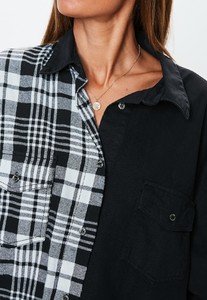 black-oversized-splice-tartan-check-denim-shirt.jpg 2.jpg