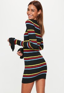 black-striped-frill-sleeve-knitted-mini-dress.jpg 3.jpg
