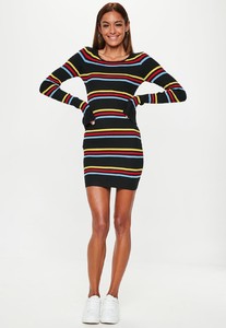 black-striped-frill-sleeve-knitted-mini-dress.jpg 1.jpg