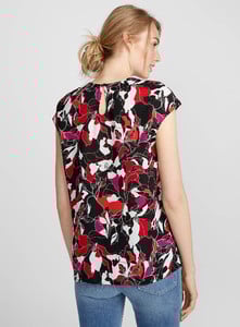 Contemporaine - Printed cap-sleeve blouse - Patterned Red - A2_1.jpg