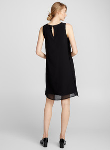 Contemporaine - Chiffon shift dress - Black - A2_1.jpg