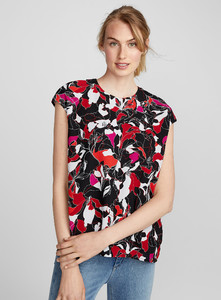 Contemporaine - Printed cap-sleeve blouse - Patterned Red - A1_1.jpg